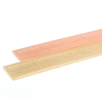 Винтидж месингова линийка с отметка от 15 см розово злато Инструмент за рисуване с метална живопис Права линийка Ученически канцеларски материали Измервателни консумативи