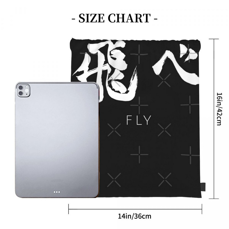 Fly Karasuno Haikyuu Echipa de volei Genți cu șnur Rucsaci Geanta Geantă din material Rucsaci pentru bărbați Rucsac cu șnur