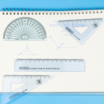 Комплект линийки 4 бр./компл. Чертеж Измерване Геометрия Триъгълник Правила Транспортир разнообразие от линийки Училище