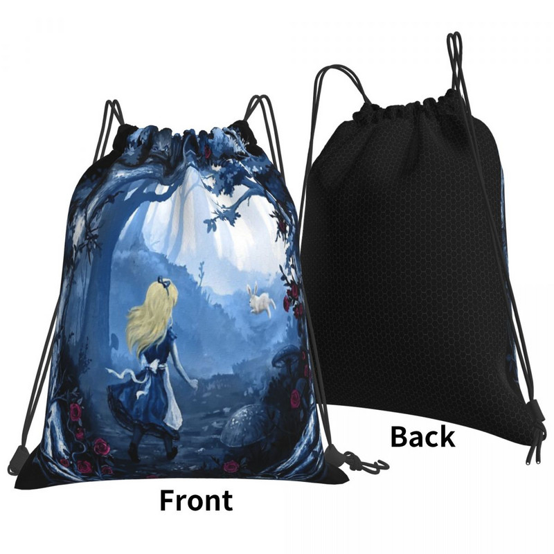 Follow The Rabbit 2 Savelkamās aukliņas Somas Mugursomas Kurpju Soma Kawaii Bag plecu soma Savelkamās aukliņas maisiņš