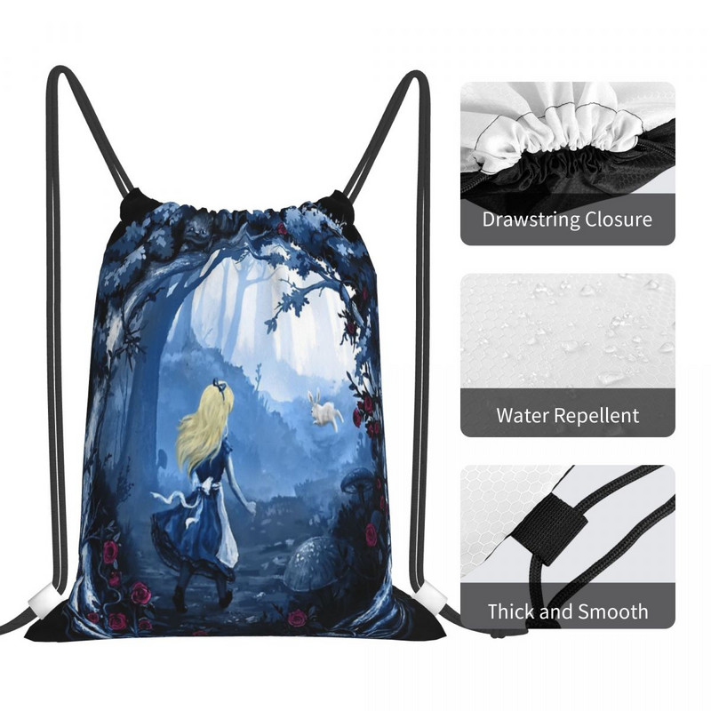 Follow The Rabbit 2 Savelkamās aukliņas Somas Mugursomas Kurpju Soma Kawaii Bag plecu soma Savelkamās aukliņas maisiņš