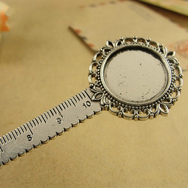 1Pcs Lytwtw's Retro Metal Alloy Lace crtež Ravno ravnalo za šivanje Knjižne oznake Školski uredski pribor Alat za mjerenje pribora