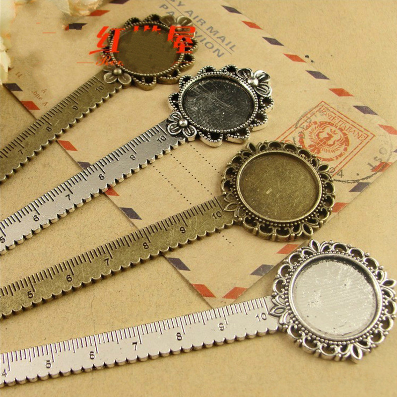 1Pcs Lytwtw's Retro Metal Alloy Lace crtež Ravno ravnalo za šivanje Knjižne oznake Školski uredski pribor Alat za mjerenje pribora