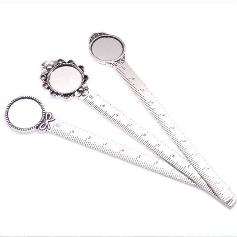 1Pcs Lytwtw's Retro Metal Alloy Lace crtež Ravno ravnalo za šivanje Knjižne oznake Školski uredski pribor Alat za mjerenje pribora