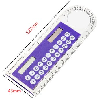 Hot Sale Mini Ultra-thin Straight Ruler with Solar Calculator Μεγεθυντικός υπολογιστής Πολυλειτουργικός υπολογιστής 10cm Σχολικά είδη γραφείου