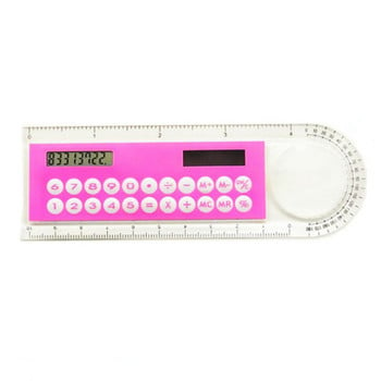 Hot Sale Mini Ultra-thin Straight Ruler with Solar Calculator Μεγεθυντικός υπολογιστής Πολυλειτουργικός υπολογιστής 10cm Σχολικά είδη γραφείου