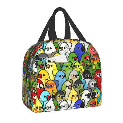Cute Bird Portable Lunch Box Multifunction Parrot Lovebird Cooler Thermal Food Insolated τσάντα γεύματος για γυναίκες για πικνίκ γραφείου