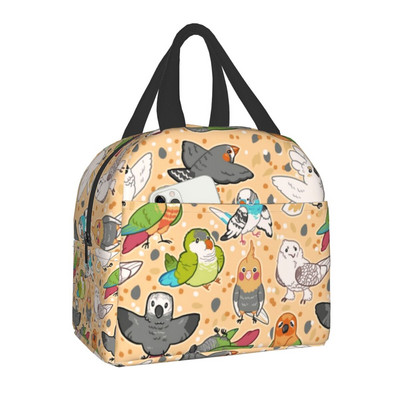 Cute Bird Portable Lunch Box Multifunction Parrot Lovebird Cooler Thermal Food Insolated τσάντα γεύματος για γυναίκες για πικνίκ γραφείου