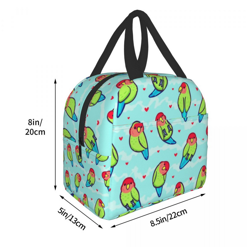 Cute Bird Portable Lunch Box Multifunction Parrot Lovebird Cooler Thermal Food Insolated τσάντα γεύματος για γυναίκες για πικνίκ γραφείου