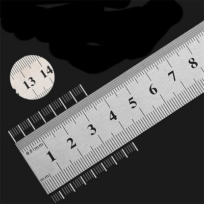 Divpusējs nerūsējošā tērauda taisns lineāls metāla mēroga precīzijas mērinstruments 20 cm/30 cm skolas biroja piederumi studentiem, jauni