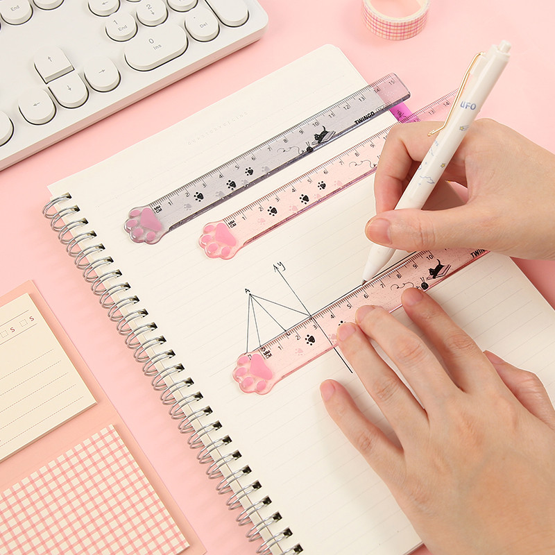 15cm Slatko ravnalo sa šapom Crtani mačići Akrilno plastično ravno mjerno ravnalo Označite papirni materijal Uredski školski pribor A7001