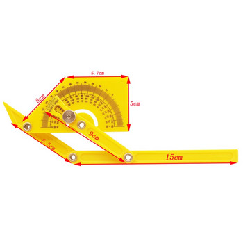 1 τεμ. Κίτρινος γωνιακός χάρακας Γωνιακός χάρακας 180 μοιρών Χάρακας ξυλουργικής πτυσσόμενος εύκολος στη μεταφορά Βολικός για μέτρηση γωνίας
