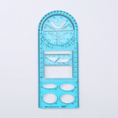 Riglă geometrică multifuncțională pentru elevi, șablon de desen geometric, instrument de măsurare pentru rigle de desenat, rechizite de birou pentru școală