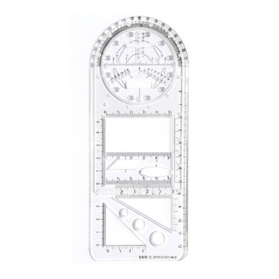 Riglă geometrică multifuncțională pentru elevi, șablon de desen geometric, instrument de măsurare pentru rigle de desenat, rechizite de birou pentru școală