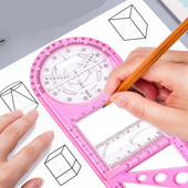 30 cm-es többfunkciós geometriai vonalzó Geometriai rajzsablon mérőeszköz iskolai irodaszerekhez Diákrajzoló eszközök