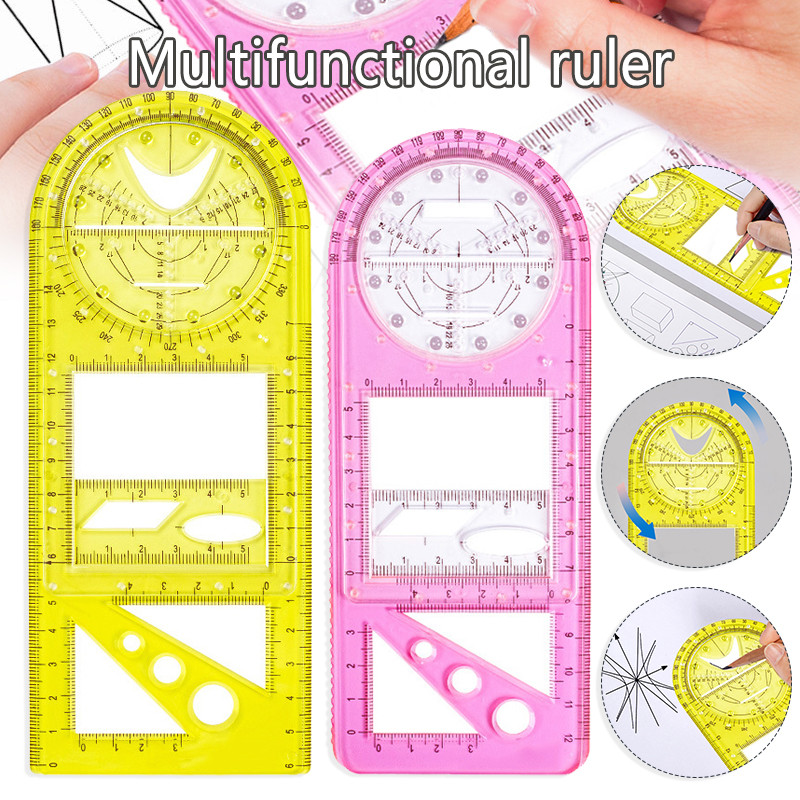 30 cm-es többfunkciós geometriai vonalzó Geometriai rajzsablon mérőeszköz iskolai irodaszerekhez Diákrajzoló eszközök