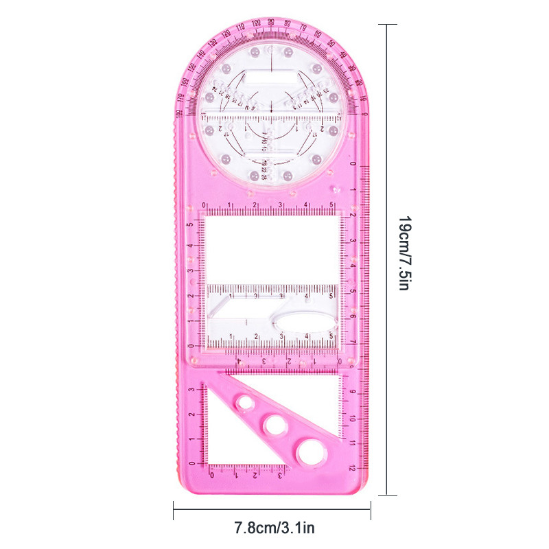 30 cm-es többfunkciós geometriai vonalzó Geometriai rajzsablon mérőeszköz iskolai irodaszerekhez Diákrajzoló eszközök