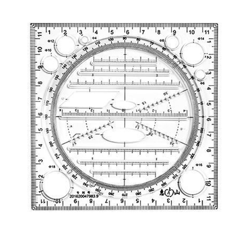 30 cm-es többfunkciós geometriai vonalzó Geometriai rajzsablon mérőeszköz iskolai irodaszerekhez Diákrajzoló eszközök