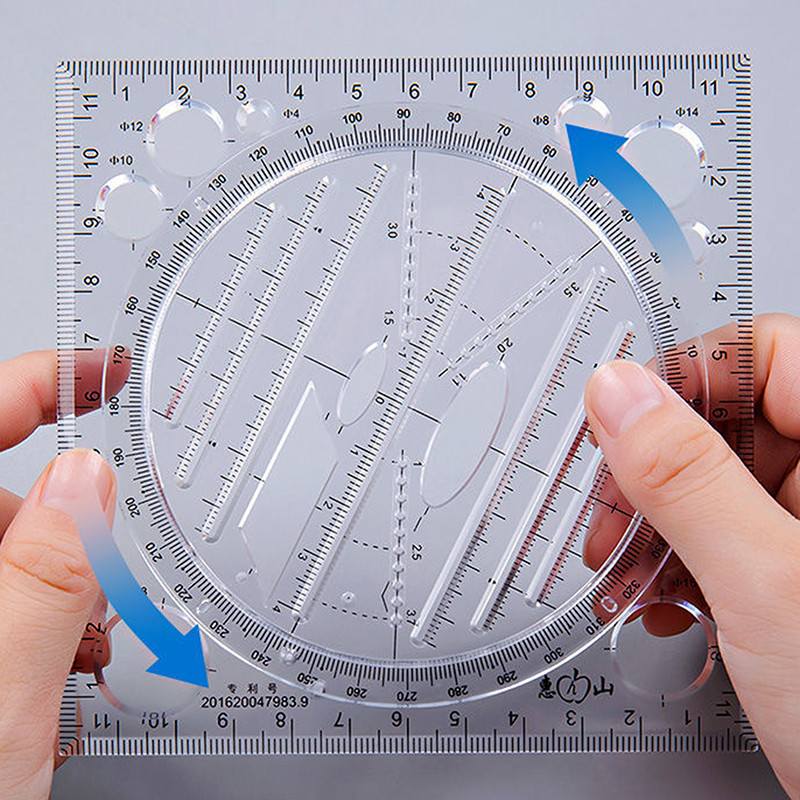 30 cm-es többfunkciós geometriai vonalzó Geometriai rajzsablon mérőeszköz iskolai irodaszerekhez Diákrajzoló eszközök