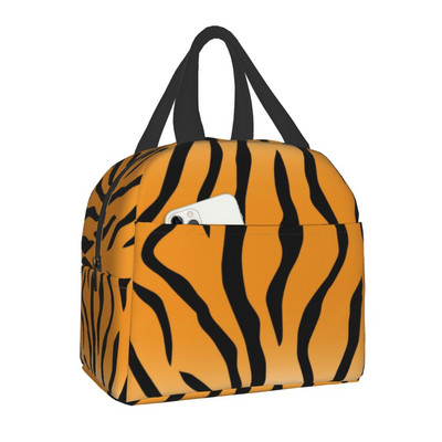 Luksuzna torba za ručak s printom životinjske kože, tigrovim prugama, muškarci, žene, hladnjak, toplinski izolirana kutija za ručak za djecu, torbe za piknik s školskom hranom