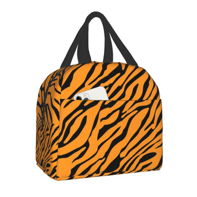 Luksuzna torba za ručak s printom životinjske kože, tigrovim prugama, muškarci, žene, hladnjak, toplinski izolirana kutija za ručak za djecu, torbe za piknik s školskom hranom