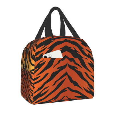 Luksuzna torba za ručak s printom životinjske kože, tigrovim prugama, muškarci, žene, hladnjak, toplinski izolirana kutija za ručak za djecu, torbe za piknik s školskom hranom