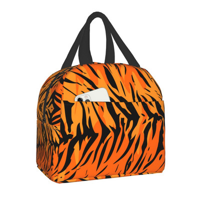 Luksuzna torba za ručak s printom životinjske kože, tigrovim prugama, muškarci, žene, hladnjak, toplinski izolirana kutija za ručak za djecu, torbe za piknik s školskom hranom