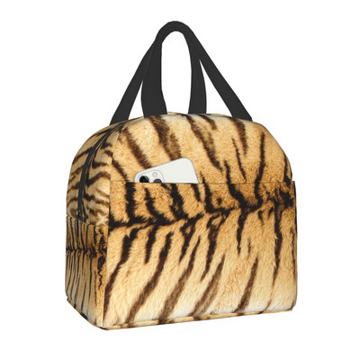 Luksuzna torba za ručak s printom životinjske kože, tigrovim prugama, muškarci, žene, hladnjak, toplinski izolirana kutija za ručak za djecu, torbe za piknik s školskom hranom