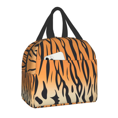 Luksuzna torba za ručak s printom životinjske kože, tigrovim prugama, muškarci, žene, hladnjak, toplinski izolirana kutija za ručak za djecu, torbe za piknik s školskom hranom
