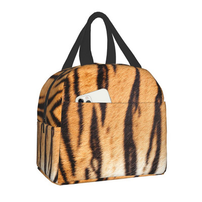 Luksuzna torba za ručak s printom životinjske kože, tigrovim prugama, muškarci, žene, hladnjak, toplinski izolirana kutija za ručak za djecu, torbe za piknik s školskom hranom