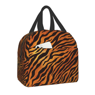 Luksuzna torba za ručak s printom životinjske kože, tigrovim prugama, muškarci, žene, hladnjak, toplinski izolirana kutija za ručak za djecu, torbe za piknik s školskom hranom