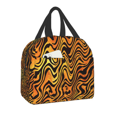 Luksuzna torba za ručak s printom životinjske kože, tigrovim prugama, muškarci, žene, hladnjak, toplinski izolirana kutija za ručak za djecu, torbe za piknik s školskom hranom
