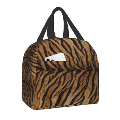 Luksuzna torba za ručak s printom životinjske kože, tigrovim prugama, muškarci, žene, hladnjak, toplinski izolirana kutija za ručak za djecu, torbe za piknik s školskom hranom