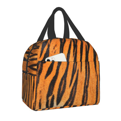 Luksuzna torba za ručak s printom životinjske kože, tigrovim prugama, muškarci, žene, hladnjak, toplinski izolirana kutija za ručak za djecu, torbe za piknik s školskom hranom