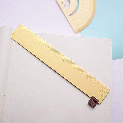 20 cm žalvario bangos tiesi liniuotė varinė banga mokyklinė vaikams dovanų rinkinys, matavimo įrankiai 15 cm18 cm metalinė varinė liniuotė Kanceliarinės prekės priedai