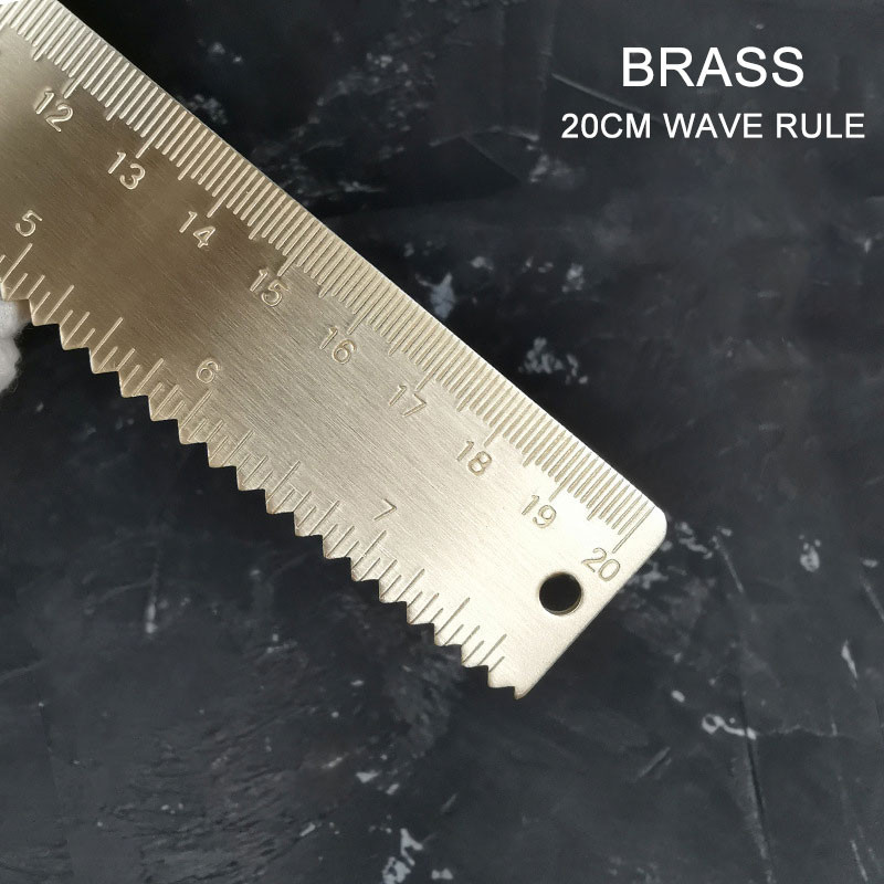 20 cm žalvario bangos tiesi liniuotė varinė banga mokyklinė vaikams dovanų rinkinys, matavimo įrankiai 15 cm18 cm metalinė varinė liniuotė Kanceliarinės prekės priedai