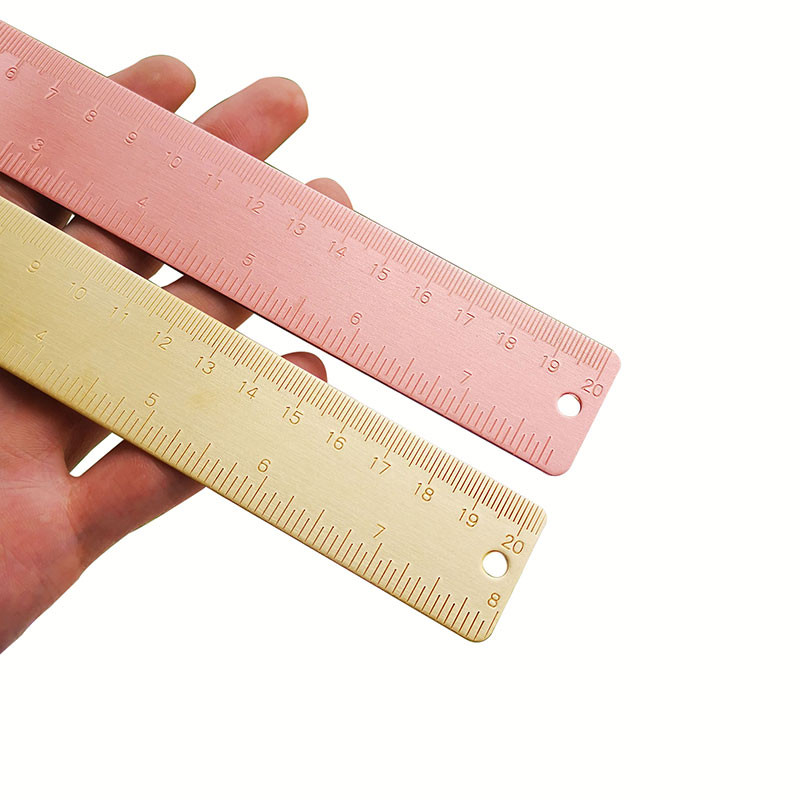 20 cm žalvario bangos tiesi liniuotė varinė banga mokyklinė vaikams dovanų rinkinys, matavimo įrankiai 15 cm18 cm metalinė varinė liniuotė Kanceliarinės prekės priedai