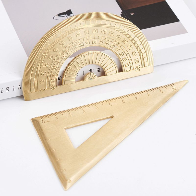 20 cm žalvario bangos tiesi liniuotė varinė banga mokyklinė vaikams dovanų rinkinys, matavimo įrankiai 15 cm18 cm metalinė varinė liniuotė Kanceliarinės prekės priedai