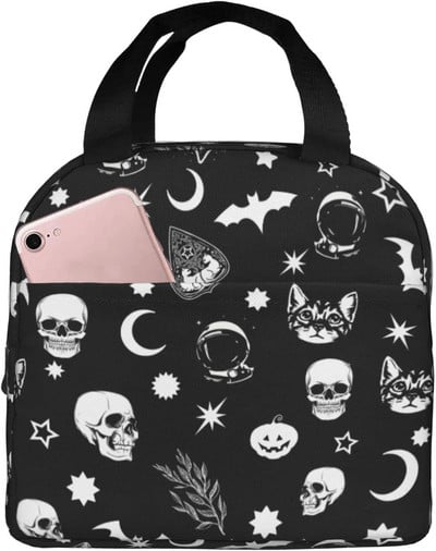 Goth Skull Lunch Bag Izolirana kutija za ručak za odrasle žene Hladnjak Mala torba za ručak za višekratnu upotrebu za uredska putovanja Sport