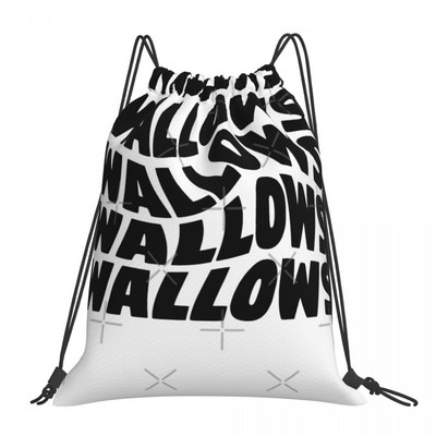 Black Wallows Swirl Design Virvelė Krepšiai Kuprinės Vyriškas Krepšys Kawaii Krepšys Pečių krepšys Vaikiškas medžiaginis krepšys