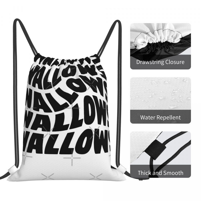 Black Wallows Swirl Design Torbe s uzicom Ruksaci Muška torba Kawaii torba Torba za rame Dječja torba od tkanine