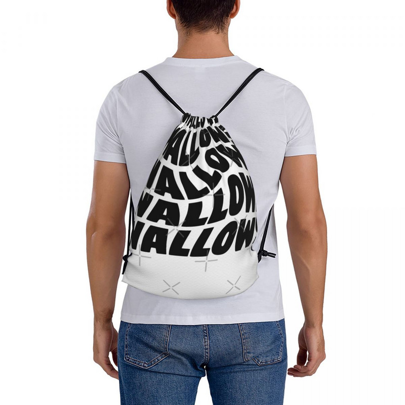 Black Wallows Swirl Design Torbe s uzicom Ruksaci Muška torba Kawaii torba Torba za rame Dječja torba od tkanine