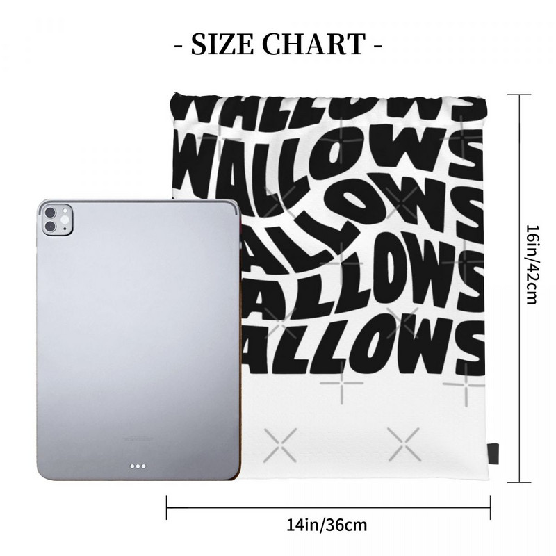 Black Wallows Swirl Design Torbe s uzicom Ruksaci Muška torba Kawaii torba Torba za rame Dječja torba od tkanine