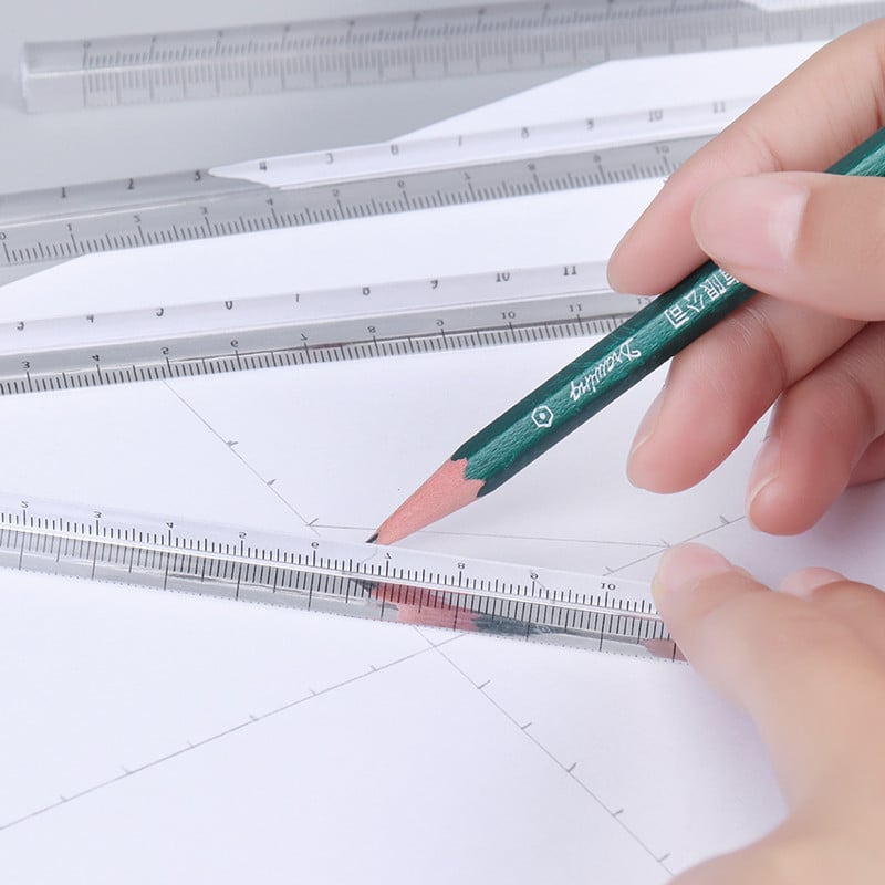 3 buc/lot 15 cm/20 cm Cadouri pentru studenți Riglă triunghiulară transparentă Riglă pentru sondaj de desen Riglă stereo pentru birou Papetarie Rechizite școlare