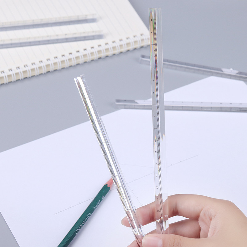3 buc/lot 15 cm/20 cm Cadouri pentru studenți Riglă triunghiulară transparentă Riglă pentru sondaj de desen Riglă stereo pentru birou Papetarie Rechizite școlare