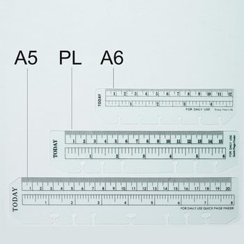 Bookmark Ruler for Ring Notebook 6 hole A5 Персонален еластичен инструмент за рисуване Мека пластмасова преграда за планер Органайзер Sketchbook