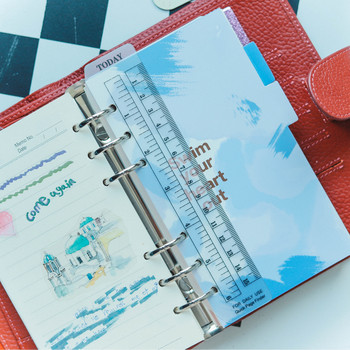 Bookmark Ruler for Ring Notebook 6 hole A5 Персонален еластичен инструмент за рисуване Мека пластмасова преграда за планер Органайзер Sketchbook