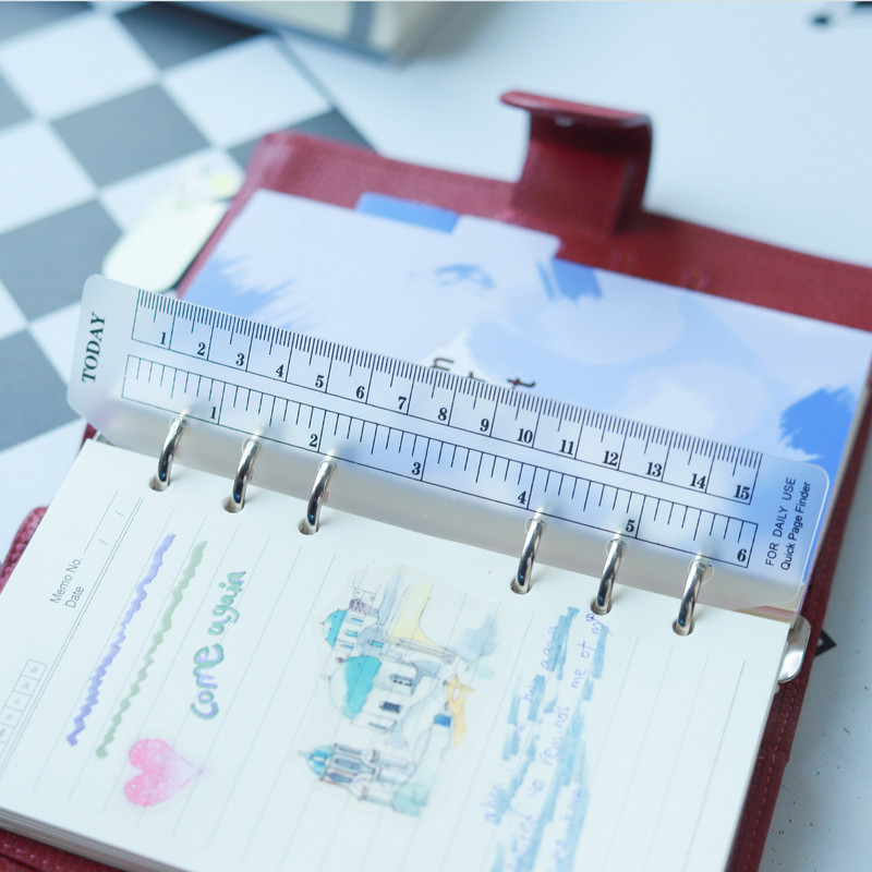 Ravnalo za oznake za prstenastu bilježnicu sa 6 rupa A5, osobni elastični alat za crtanje, mekana plastična pregrada za rokovnik, organizator, knjiga za crtanje