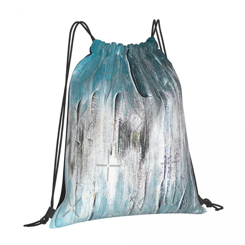 Okeāna Teal un Blue Waves Abstract Savelkamās Somas Mugursomas Mugursomas Skolas Bērniem Mugursoma Draw String Somas