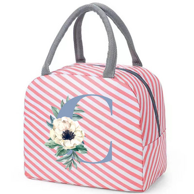 Drobinis priešpiečių krepšys Naujas mėlynų gėlių aušintuvas iškylų krepšys Madingas pietų krepšys Mokyklinis maistui izoliuotas vakarienės krepšys stovyklavimo kelioninė rankinė